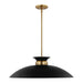 SATCO/NUVO Perkins 1-Light Large Pendant Matte Black With Burnished Brass (60-7462)