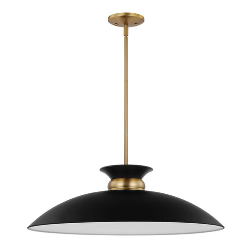SATCO/NUVO Perkins 1-Light Large Pendant Matte Black With Burnished Brass (60-7462)