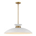 SATCO/NUVO Perkins 1-Light Large Pendant Matte White With Burnished Brass (60-7465)