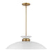 SATCO/NUVO Perkins 1-Light Large Pendant Matte White With Burnished Brass (60-7465)