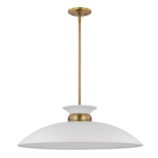 SATCO/NUVO Perkins 1-Light Large Pendant Matte White With Burnished Brass (60-7465)