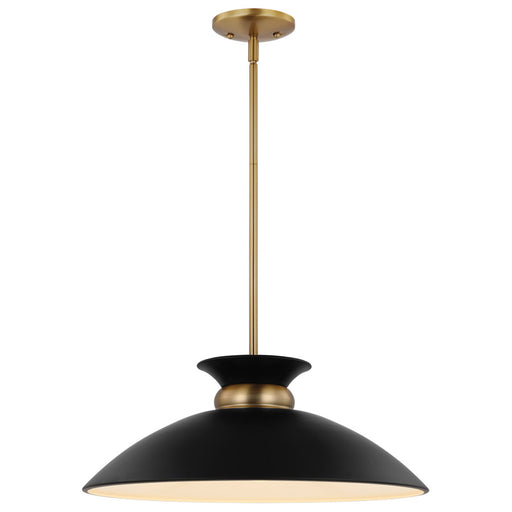 SATCO/NUVO Perkins 1-Light Medium Pendant Matte Black With Burnished Brass (60-7461)