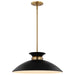 SATCO/NUVO Perkins 1-Light Medium Pendant Matte Black With Burnished Brass (60-7461)