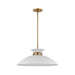 SATCO/NUVO Perkins 1-Light Medium Pendant Matte White With Burnished Brass (60-7464)