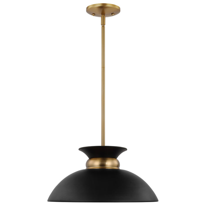 SATCO/NUVO Perkins 1-Light Small Pendant Matte Black With Burnished Brass (60-7460)