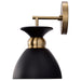 SATCO/NUVO Perkins 1-Light Wall Sconce Matte Black With Burnished Brass (60-7458)