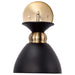 SATCO/NUVO Perkins 1-Light Wall Sconce Matte Black With Burnished Brass (60-7458)