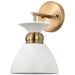 SATCO/NUVO Perkins 1-Light Wall Sconce Matte White With Burnished Brass (60-7459)