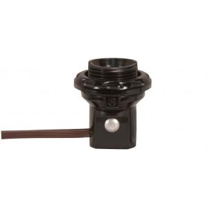 SATCO/NUVO Phenolic Threaded Candelabra Socket With Leads/Rings 1-1/4 Inch With Shoulder And Phenolic Ring 24 Inch 18/2 Leads 75W 125V (80-1473)