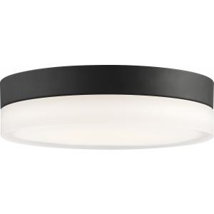 SATCO/NUVO Pi 11 Inch Flush Mount LED Fixture Black Finish With Etched Glass (62-469)
