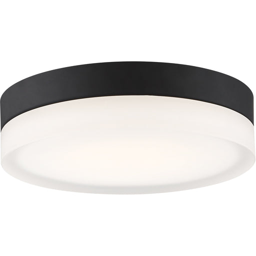 SATCO/NUVO Pi 14 Inch Flush Mount LED Fixture Black Finish With Etched Glass (62-470)