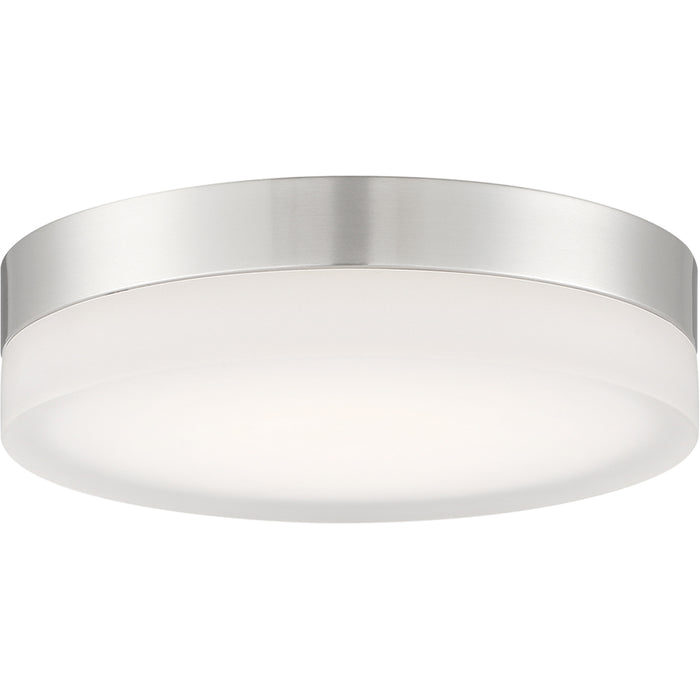 SATCO/NUVO Pi 9 Inch Flush Mount LED Fixture Brushed Nickel Finish With Etched Glass (62-458)