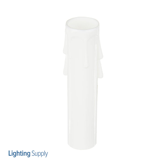 SATCO/NUVO Plastic Drip Candle Cover White Plastic Drip 13/16 Inch Inside Diameter 7/8 Inch Outside Diameter 4 Inch Height (90-1260)