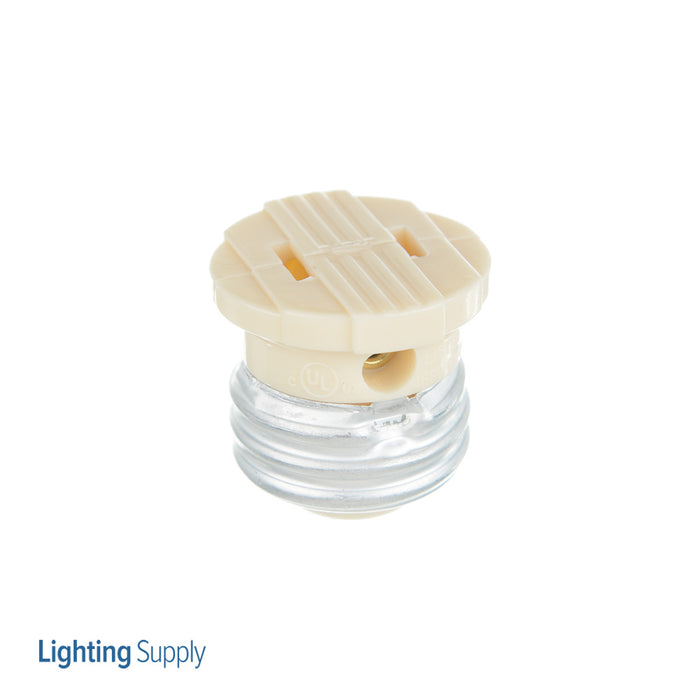 SATCO/NUVO Polarized Socket Plug Adapter Medium Base 660W 125V Ivory Finish (90-546)