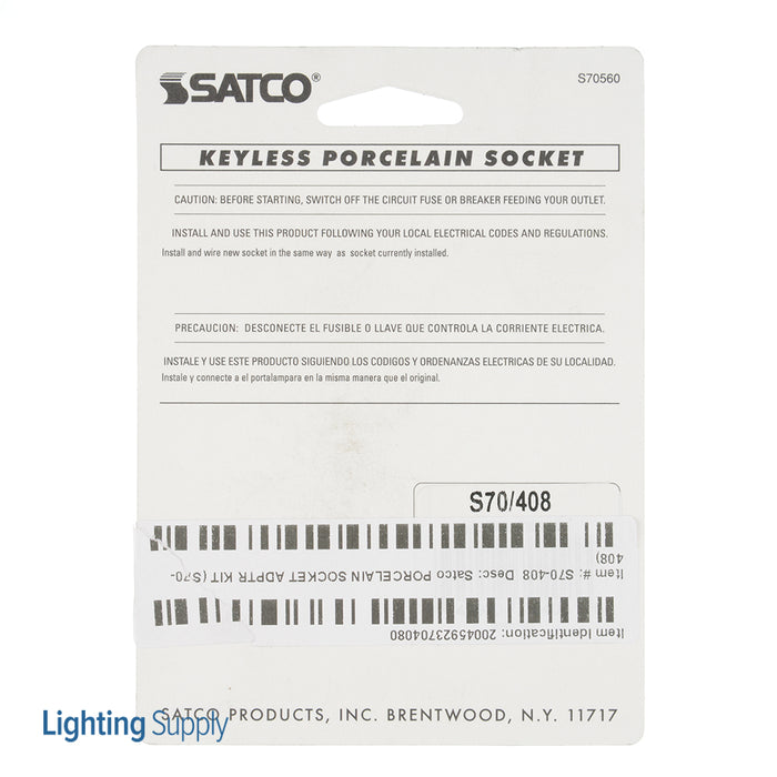 SATCO/NUVO Porcelain Socket Adapter Kit (S70-408)