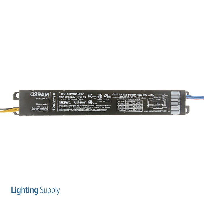 SATCO/NUVO Qtp2X32T8/Unv/Psn/Tc # Of Lamps 2 F32T8 T8 Instant Start Professional &lt; 10 Percent THD Universal Voltage Ballast (S5287)