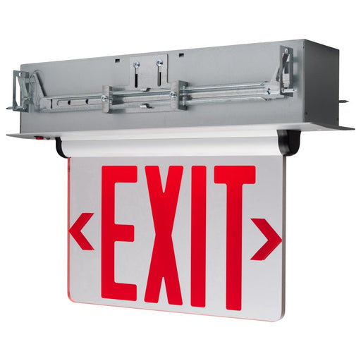 SATCO/NUVO Red (Mirror) Edge-Lit LED Exit Sign Dual-Face 120/277V Silver Finish (67-117)