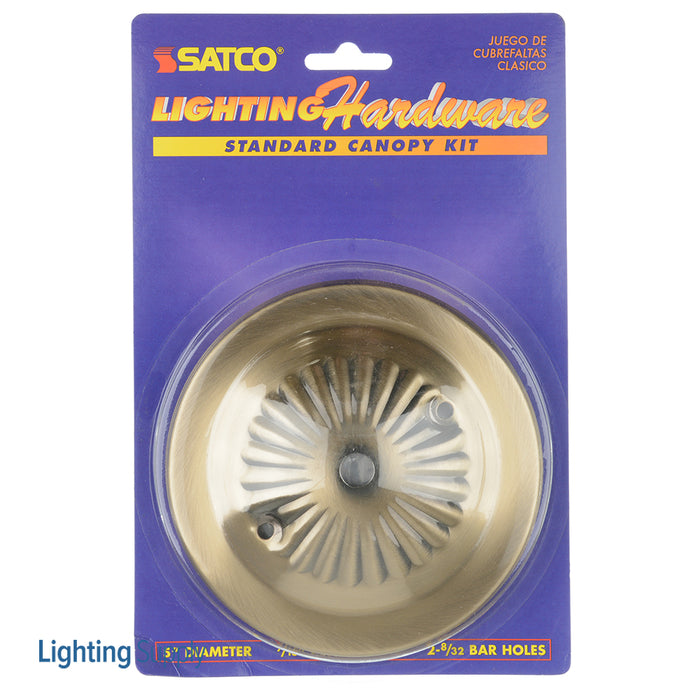 SATCO/NUVO Ribbed Canopy Kit Antique Brass Finish (S70-053)