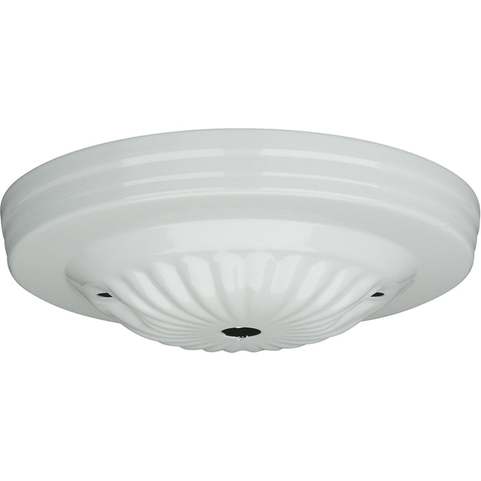 SATCO/NUVO Ribbed Canopy Only White Finish 5 Inch Diameter 7/16 Inch Center Hole 2-8/32 Bar Holes (90-1680)