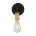 SATCO/NUVO Ryder 1-Light Wall Sconce Fixture Black Finish With Brushed Brass Sockets (60-7341)
