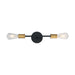 SATCO/NUVO Ryder 2-Light Vanity Fixture Black Finish With Brushed Brass Sockets (60-7342)