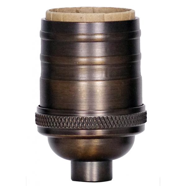 SATCO/NUVO Short Keyless Socket 1/8 IPS 4 Piece Stamped Solid Brass Dark Antique Brass Finish 660W 250V (80-2326)