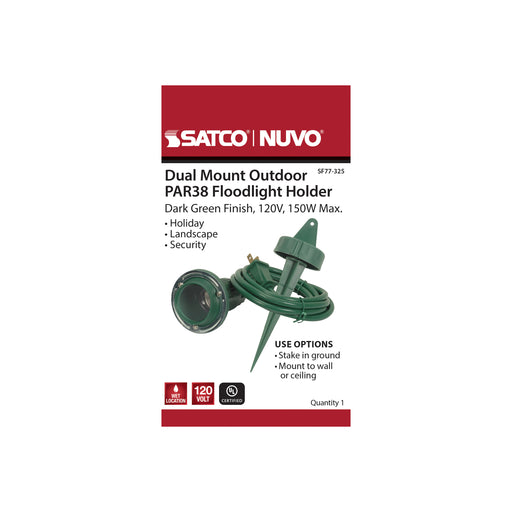 SATCO/NUVO Single Plastic Flood Light With Round Plate For Dual Mounting And Ground Stake (SF77-325)