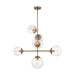 SATCO/NUVO Sky 6-Light Pendant Fixture Burnished Brass Finish Clear Glass (60-7125)
