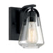 SATCO/NUVO Skybridge 1-Light Vanity Fixture Matte Black Finish With Clear Glass (60-7101)