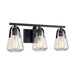 SATCO/NUVO Skybridge 3-Light Vanity Fixture Matte Black Finish With Clear Glass (60-7103)