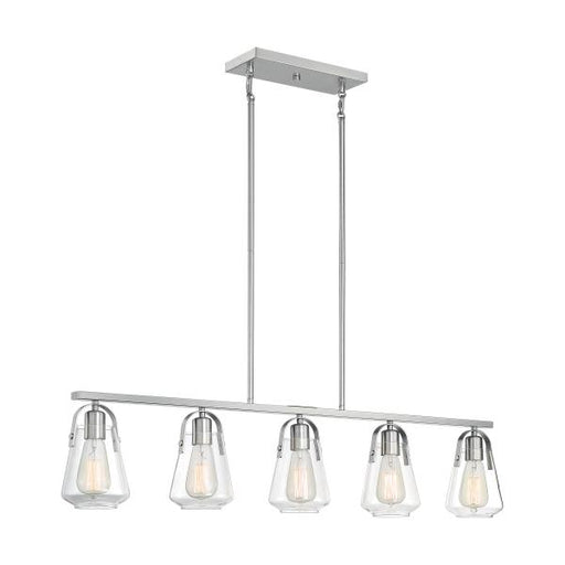 SATCO/NUVO Skybridge 5-Light Island Pendant Fixture Brushed Nickel Finish With Clear Glass (60-7114)