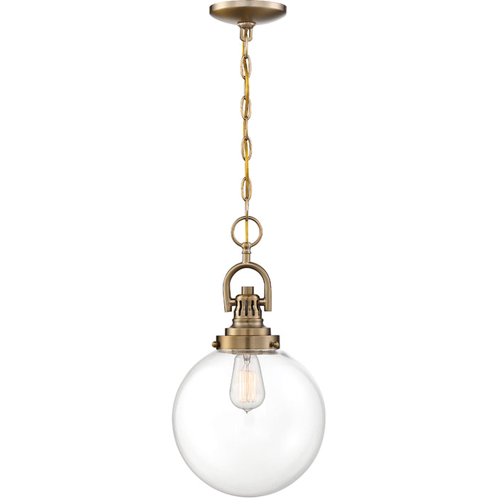 SATCO/NUVO Skyloft 1-Light Pendant Fixture Burnished Brass Finish With Clear Glass (60-6671)