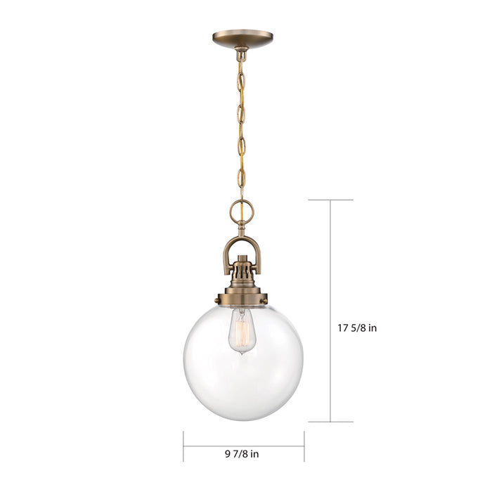 SATCO/NUVO Skyloft 1-Light Pendant Fixture Burnished Brass Finish With Clear Glass (60-6671)