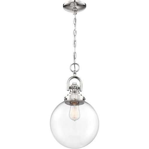 SATCO/NUVO Skyloft 1-Light Pendant Fixture Polished Nickel Finish With Clear Glass (60-6672)