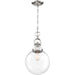 SATCO/NUVO Skyloft 1-Light Pendant Fixture Polished Nickel Finish With Clear Glass (60-6672)
