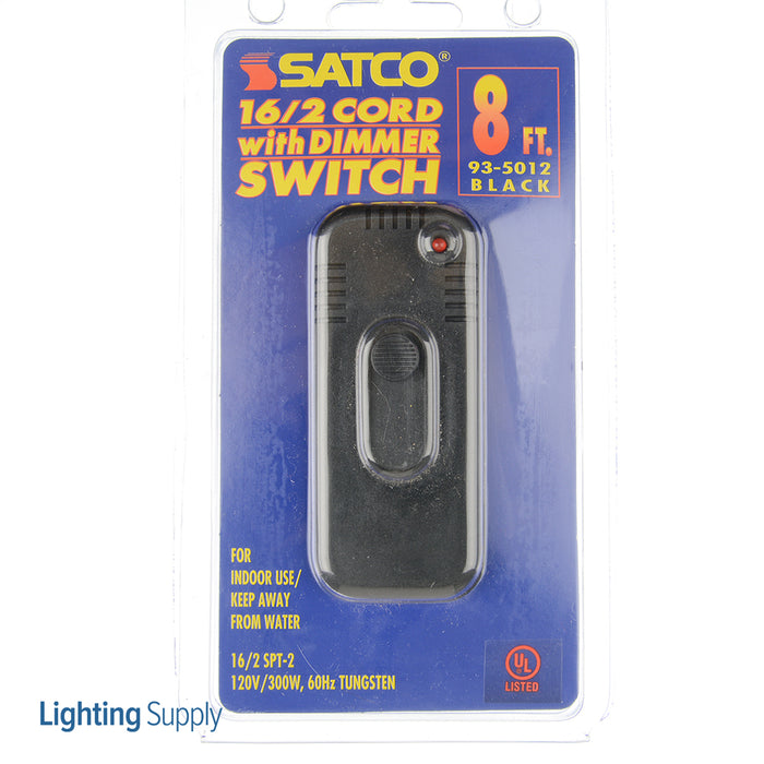 SATCO/NUVO Slide Table Top Lamp Dimmer 300W-120V Rating 8 Foot SPT-2 Black Wire Black Finish (93-5012)