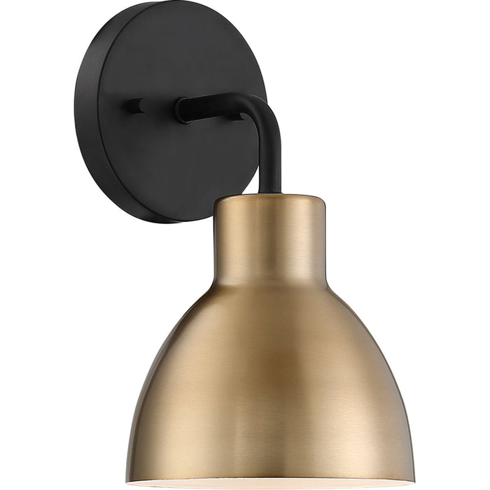 SATCO/NUVO Sloan 1-Light Vanity Matte Black And Burnished Brass Finish (60-6791)