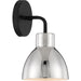 SATCO/NUVO Sloan 1-Light Vanity Matte Black Finish With Polished Nickel Shade (60-6771)