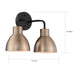 SATCO/NUVO Sloan 2-Light Vanity Matte Black And Burnished Brass Finish (60-6792)