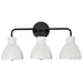 SATCO/NUVO Sloan 3-Light Vanity Matte Black Finish With White Shade (60-6786)