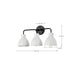 SATCO/NUVO Sloan 3-Light Vanity Matte Black Finish With White Shade (60-6786)