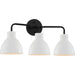 SATCO/NUVO Sloan 3-Light Vanity Matte Black Finish With White Shade (60-6786)