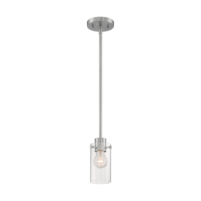 SATCO/NUVO Sommerset 1-Light Mini Pendant Fixture Brushed Nickel Finish With Clear Glass (60-7170)
