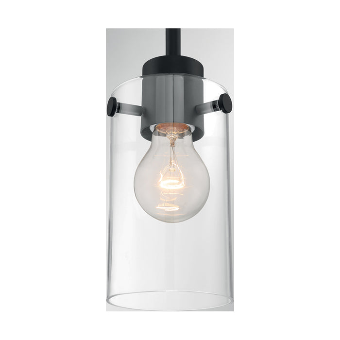 SATCO/NUVO Sommerset 1-Light Mini Pendant Fixture Matte Black Finish With Clear Glass (60-7270)