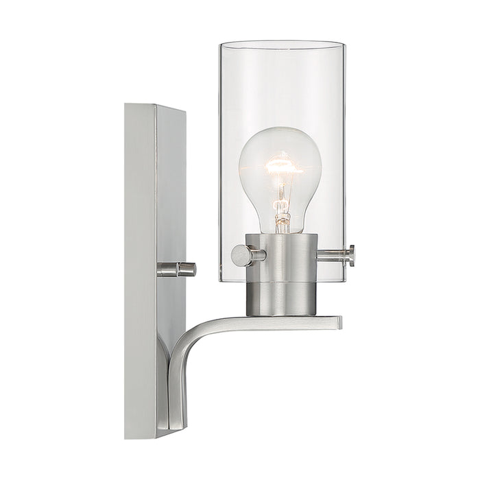 SATCO/NUVO Sommerset 1-Light Vanity Fixture Brushed Nickel Finish With Clear Glass (60-7171)