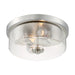 SATCO/NUVO Sommerset 2-Light Flush Mount Fixture Brushed Nickel Finish With Clear Glass (60-7168)