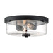 SATCO/NUVO Sommerset 2-Light Flush Mount Fixture Matte Black Finish With Clear Glass (60-7268)