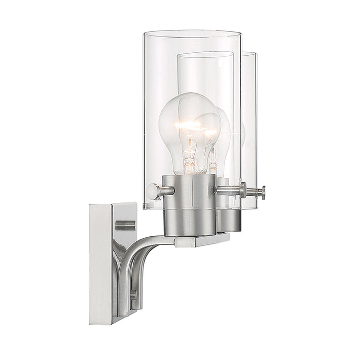 SATCO/NUVO Sommerset 2-Light Vanity Fixture Brushed Nickel Finish With Clear Glass (60-7172)