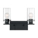 SATCO/NUVO Sommerset 2-Light Vanity Fixture Matte Black Finish With Clear Glass (60-7272)