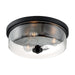 SATCO/NUVO Sommerset 3-Light Flush Mount Fixture Matte Black Finish With Clear Glass (60-7269)